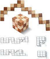 Vente en gros usine : Jouets éducatifs en bois de luxe, très demandés, avec gravure, cube serpent à assembler et puzzle 3D en bois