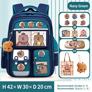 Sac à dos d'étudiant mignon de style dessin animé, sac à dos léger et imperméable de grande capacité pour les enfants de la 1ère à la 6ème année du primaire - Product Image 5