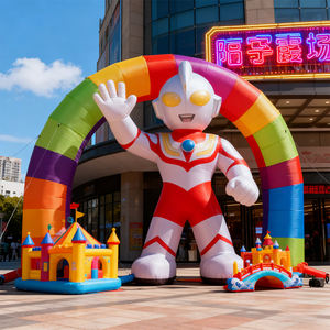 定制广告充气拱门 Arco Inflable <span class=keywords><strong>Arcoiris</strong></span> 带 LED 照明，适用于户外比赛活动装饰 - Product Image 1