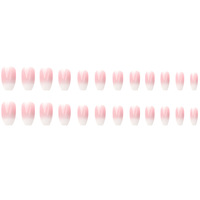 Faux ongles ballerine ombrés français, dégradé blanc, forme cercueil, vente en gros, fournisseur d'ongles