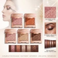 Palette de fards à paupières scintillants minéraux à haute pigmentation, imperméables et longue tenue, pour maquillage des peaux foncées, vente en gros