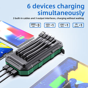 Banque d'énergie solaire longue durée de 20000mAh étanche avec double ports USB batterie Li-polymère d'entrée de type C pour des voyages prolongés - Product Image 4