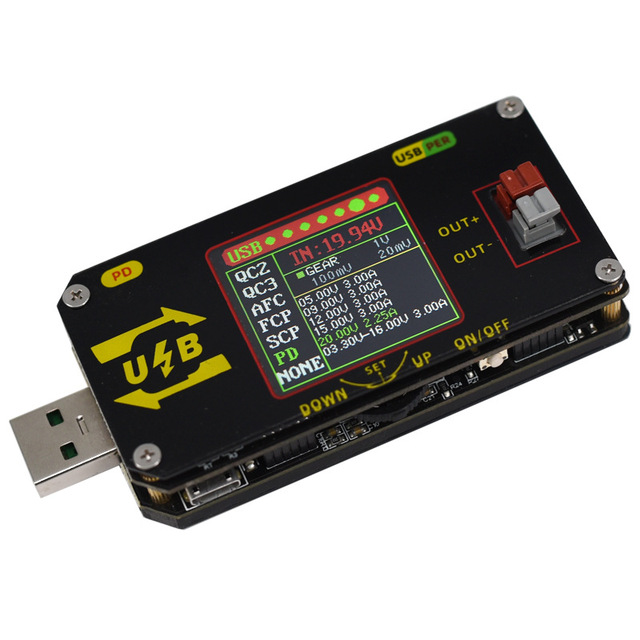 USB Single-Phase Decoy Voltage Ammeter NC Lifting Voltage Power Supply PD Detection Color Screen Charging Tester for Type-C DC