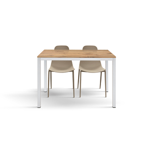 Enrico <b>Dining</b> <b>Table</b> Rustic Oak Melamine Top Metal Base Indoor Use - Product Image 2