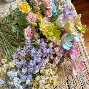 Ganchos de ganchillo hechos a mano Don T Forget <span class=keywords><strong>Me</strong></span> Flores de punto Ganchos de ganchillo de punto de lana hechos a mano Decoración para el hogar Cumpleaños - Product Image 4