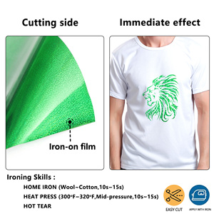 Film vinyle holographique thermocollant (HTV) pour T-shirts, vêtements, sportswear, lettrage de logo personnalisé, découpe et presse à chaud Reni - Product Image 4