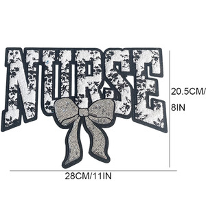 Yüksek kaliteli büyük işlemeli çiçek hemşire şönil yama demir on pullu yay yamalar hemşire kadınlar kız Hoodie dekorasyon için - Product Image 6