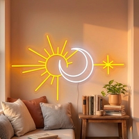 Enseigne néon LED murale en forme de dessin animé mignon (Nœud, Étoile, Nuage, Lune, Flamant rose) pour décoration de chambre à coucher