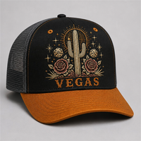 Casquette Trucker Vintage à 5 Panneaux avec Impression High Crown, Visière en Mousse et Dos en Maille, Style West Coast Chicano Streetwear Urbain, Vente en Gros