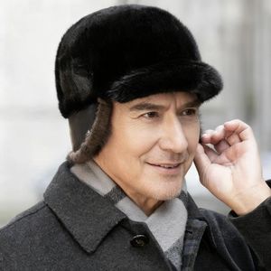 Gorro de Piel de Visón Entera para Hombre, Gorro Grueso y Cálido para Invierno, Moderno y Elegante para Exteriores - Product Image 4