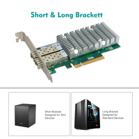 Adopter en usine Intel X710-Bm2 carte d'interface adaptateur réseau 2 X SFP + 10gbps double Port Pcie3.0 X8 Pcie Riser Card