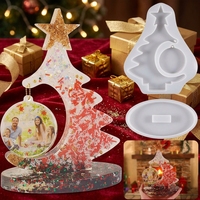 Cadre photo Arbre de Noël – Moule en silicone écologique pour ornements personnalisés en résine époxy – Compatible lave-vaisselle – Décoration artisanale pour la maison