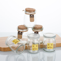 Bouteille carrée en verre transparent pour pudding, pot à mousse scellé avec bouchon en liège, récipient à dessert pour la cuisine et le stockage - Vente en gros