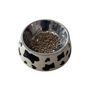 ชามอาหารป้องกันการกัดสองชั้นทำจากสเตนเลสสตีลเมลามีนเป็นมิตรกับสิ่งแวดล้อมลายวัวอาหารและน้ำให้อาหารแมวสไตล์น่ารักทันสมัย - Product Image 6