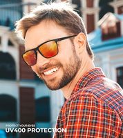 Lunettes de soleil sport antidérapantes, monture PC, vision large, branches texturées antidérapantes, protection UV400, pour la conduite, le cyclisme, les activités aquatiques et les activités de plein air
