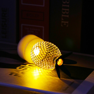 Luz de vela LED hueca dorada creativa 2025, adorno de escritorio de noche luminoso, decoraciones de fiesta de estilo de Oriente Medio, graduación - Product Image 6