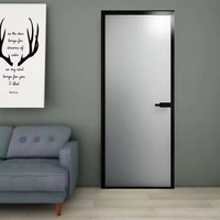 Entrée de bureau insonorisée en verre/aluminium/métal, porte double, provenance Chine.