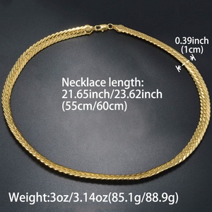 Zeadear Fashion Trendy Brass <b>Copper</b> Alloy 18K Gold Plated 10mm Link <b>Chains</b> Necklace Unisex Anniversary Made China No Stones - Product Image 6