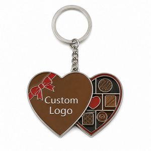 Llaveros de Chocolate Personalizados al por Mayor, Elegantes y Románticos Regalos para el Día de San Valentín, Cadena de Metal, Recuerdo Dulce para Festivales - Product Image 2