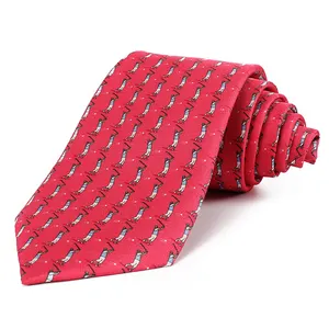 Dacheng Factory Custom ized Golf Man Muster druck Rote Corba tas Seiden krawatte