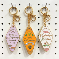 Porte-clés en métal avec logo personnalisé, style rétro vintage, étiquettes de clés de chambre d'hôtel et de motel, porte-clés en émail dur, directement de l'usine