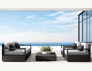 Muebles de patio de diseño moderno, sillón de aluminio de lujo de <span class=keywords><strong>Marbella</strong></span>, sofá de aluminio con recubrimiento en polvo para exteriores - Product Image 2
