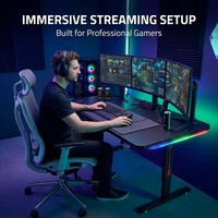 Bureau de jeu e-sport AOR réglable en hauteur, bureau d'ordinateur de bureau, effet d'éclairage RGB, matériaux écologiques, vente en gros directe usine
