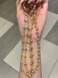 Collar y Pulsera de Cadena con Cuentas de Oro Amarillo Real de 18K de Lujo Xinfly, Diseño Moderno y de Última Moda para Mujer, Joyería Fina al por Mayor - Product Image 2