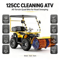 Quad professionnel 300cc à essence 4x4 pour déneigement, 4 temps, avec balayeuse avant et benne de chargement, automatique, vente en gros usine