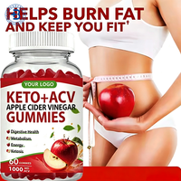 Gummies véganes OEM au vinaigre de cidre de pomme pour un ventre plat, complément alimentaire amincissant à base de plantes, brûleur de graisse, Keto ACV