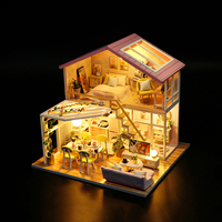Maison de poupée en bois Hongda M2001 Sweet Time, kit miniature à construire soi-même avec éclairage