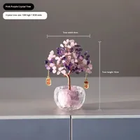Arbre de la fortune en améthyste rose naturelle, écologique, Hongzhuo, ornement de richesse, bureau, entrée, arbre attirant l'argent