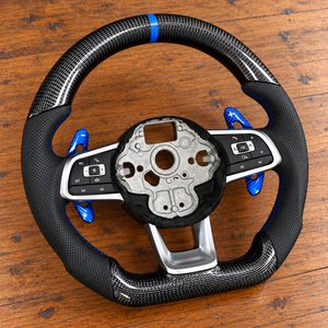   พวงมาลัยคาร์บอนไฟเบอร์หุ้มหนัง สำหรับ Golf 7 MK7 <span class=keywords><strong>GTI</strong></span> <span class=keywords><strong>Polo</strong></span> Tiguan Passat Jetta Touran สไตล์สปอร์ต - Product Image 3