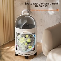 Couvercle coulissant créatif pour poubelle en PP, pour salon, salle de bain, cuisine, nouveau style, avec poignée, grande capacité, à pression d'air