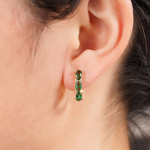 Orecchini a polsino ovali verdi da donna, stile elegante, accessori per l'orecchio da indossare tutti i giorni - Product Image 2