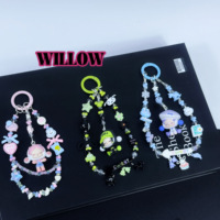 DIY POPMART Cry Baby Mini Porte-clés Personnalisé de Luxe, Cordon Universel Réglable pour Téléphone, Bandoulière en Plastique et Perles