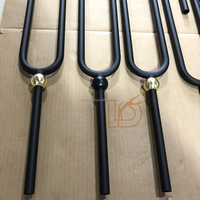 Garde-corps d'escalier en fer forgé de haute qualité noir mat rond 5/8 "barre avec ovale en fer plat pour la décoration intérieure