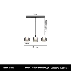 Luminaire <span class=keywords><strong>suspendu</strong></span> en verre à double couche de style italien, luxe léger, design de chambre à coucher, art nordique, éclairage de restaurant, bar - Product Image 6