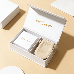 Custom Logo Black Flip Top <b>Magnetic</b> Box - Premium Jewelry Packaging Case for <b>Bracelet</b> Necklace Jewellery Gift Set - Product Image 2