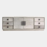 Buffet de salon gris clair brillant style nordique, armoires de rangement en bois de luxe, commodes modernes pour chambre à coucher, commodes de luxe