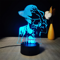 Lampe d'anime 3D populaire et adorable, logo personnalisé disponible, lumière de nuit décorative à changement de couleur 7 couleurs pour enfants