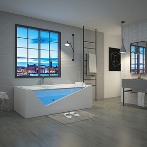 Baignoire spa à remous intérieure moderne de style japonais jacuzzis à <span class=keywords><strong>hydromassage</strong></span> pour couples - Product Image 4
