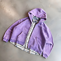 Fabricants de vêtements – Nouveaux sweats à capuche zippés personnalisés 500 g/m² en tissu épais délavé à l'acide, de haute qualité, avec triple fermeture éclair, coupe carrée et courte