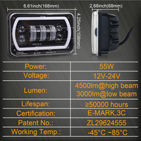 Phares à LED OVOVS Sealed Beam 4x6 pour camions Chevy Ford Freightliner Peterbilt Kenworth Pick-up