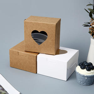 Caja <span class=keywords><strong>de</strong></span> Papel Kraft Personalizable <span class=keywords><strong>de</strong></span> Primera Calidad con Ventana para Empaque <span class=keywords><strong>de</strong></span> Cupcakes y Productos <span class=keywords><strong>de</strong></span> Panadería, MOQ Bajo - Product Image 1