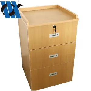Hospital Ward Use Wooden Bedside Table Cabinets with Drawers Locker Hospital Bed Side Cabinet