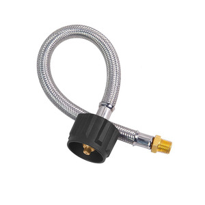 Manguera de propano trenzada de acero inoxidable, 15 pulgadas, rosca macho NPT de 1/4 para aparatos de gas, uso doméstico, duradera - Product Image 3