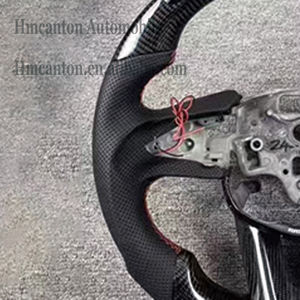 Volante Deportivo de Fibra de Carbono y Cuero Perforado con LED de Alta Calidad para Cadillac CT4 CT5 - Product Image 4