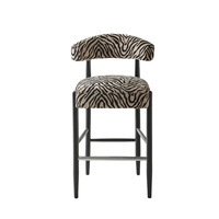 Tabourets de bar de luxe à imprimé zèbre, chaises de bar en bois massif, tabourets de comptoir, chaises hautes pour îlot de cuisine