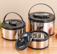 Boîte à lunch commerciale isotherme en acier inoxydable grande capacité, écologique, avec couvercle en plastique, poignée et seau à glace – Portable